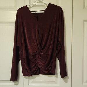 Gallery Deep Burgundy Twist Blouse